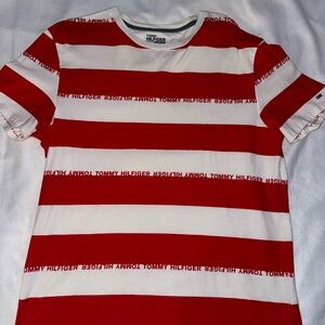 Tommy Hilfiger Red and White Striped Tee